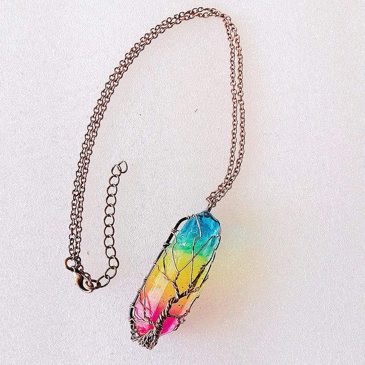 Tree of Life Crystal Pendant Necklace – Healing Stone Jewellery