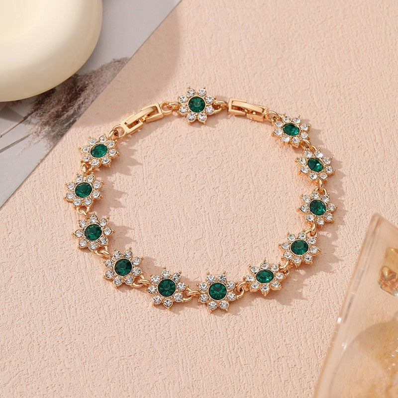 Luxury-Style Colored Gem Bracelet for Women
