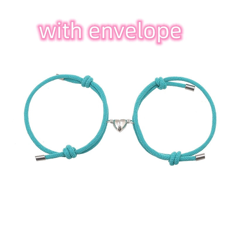 Adjustable Nylon Love Magnetic Bracelet