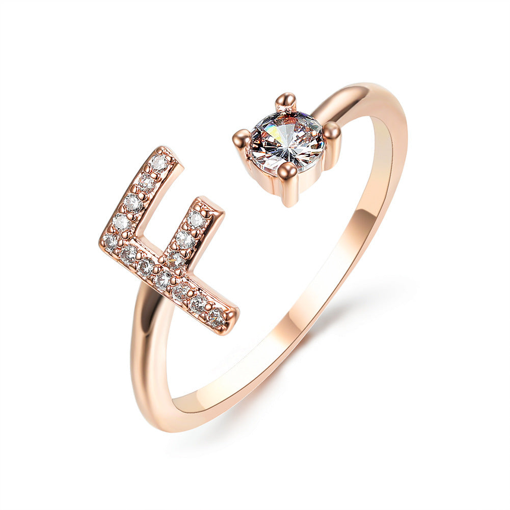 Trendy Alphabet Ring – Personalized Adjustable Jewelry