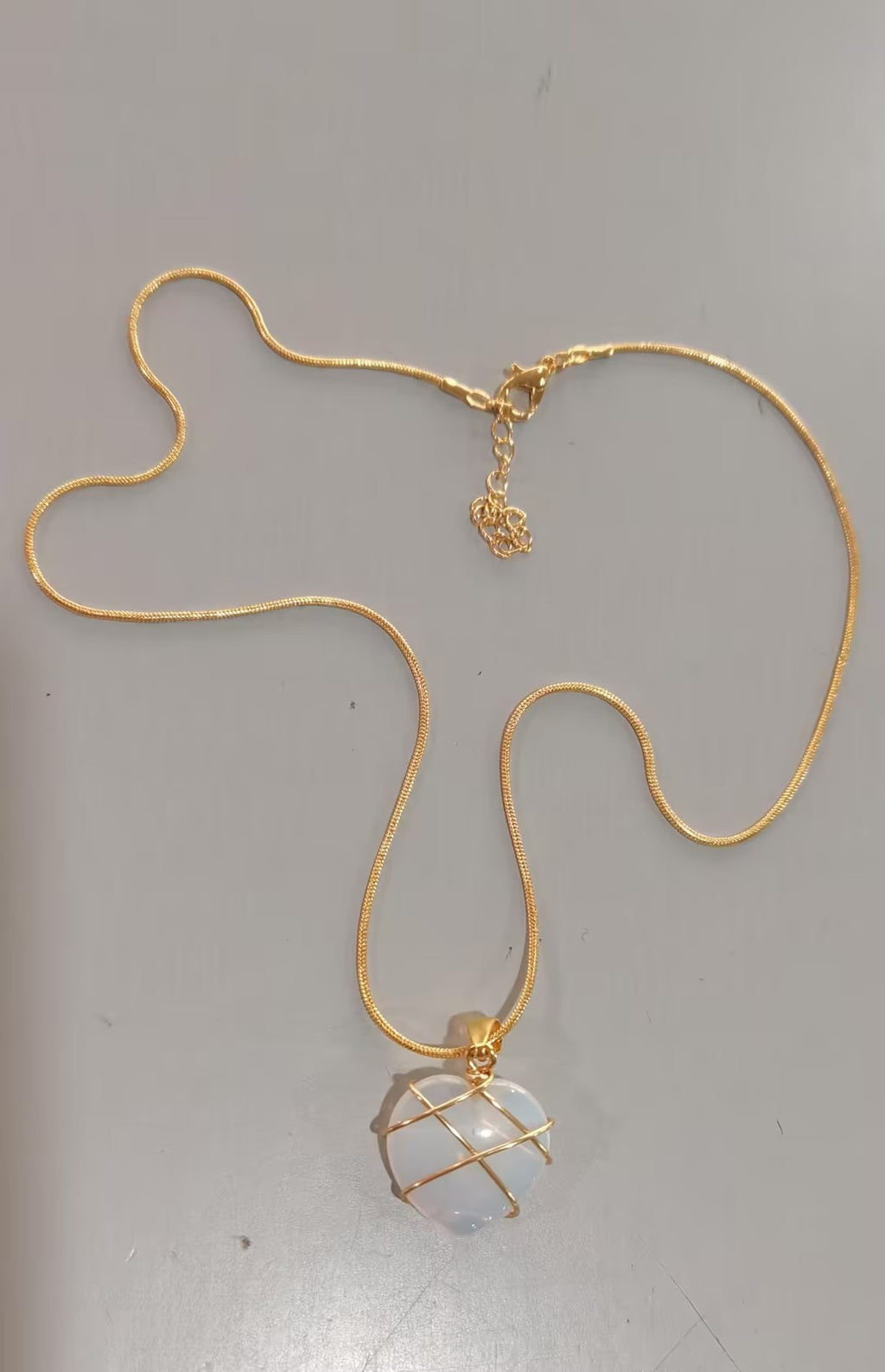 Fashion Girl’s Moonstone Necklace – Cartoon Love Pendant