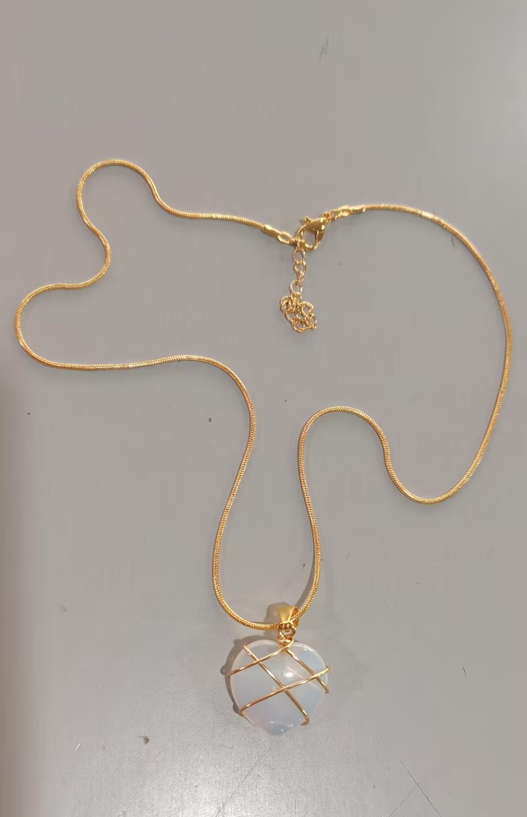 Fashion Girl’s Moonstone Necklace – Cartoon Love Pendant
