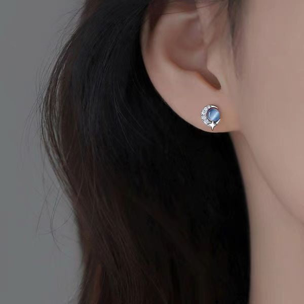 Mini Blue Zircon Starry Sky Earrings – Elegant Jewellery for Her