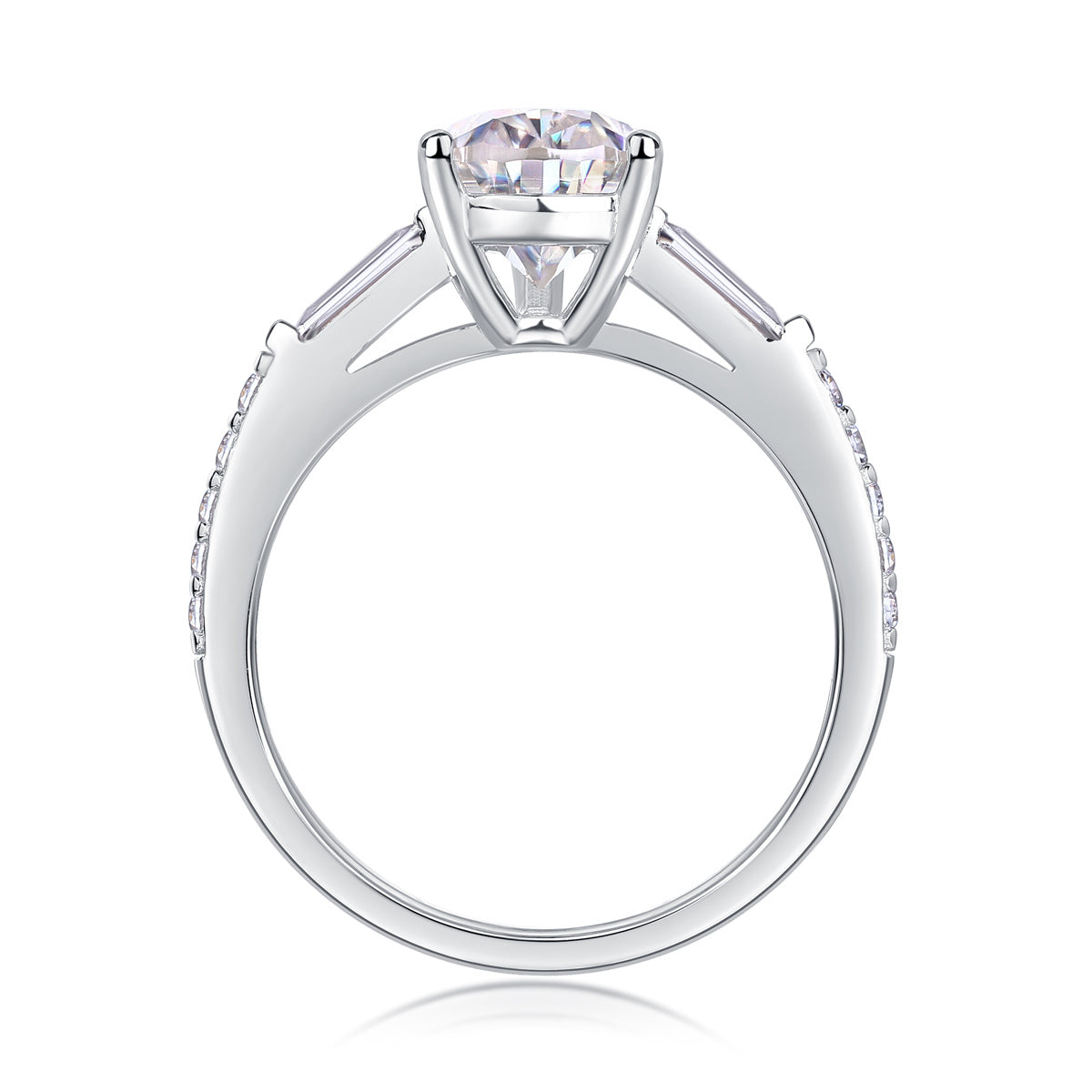 Luxury Moissanite Silver Ring Set – Large Diamond Design
