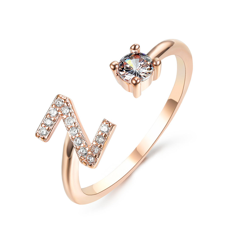Trendy Alphabet Ring – Personalized Adjustable Jewelry
