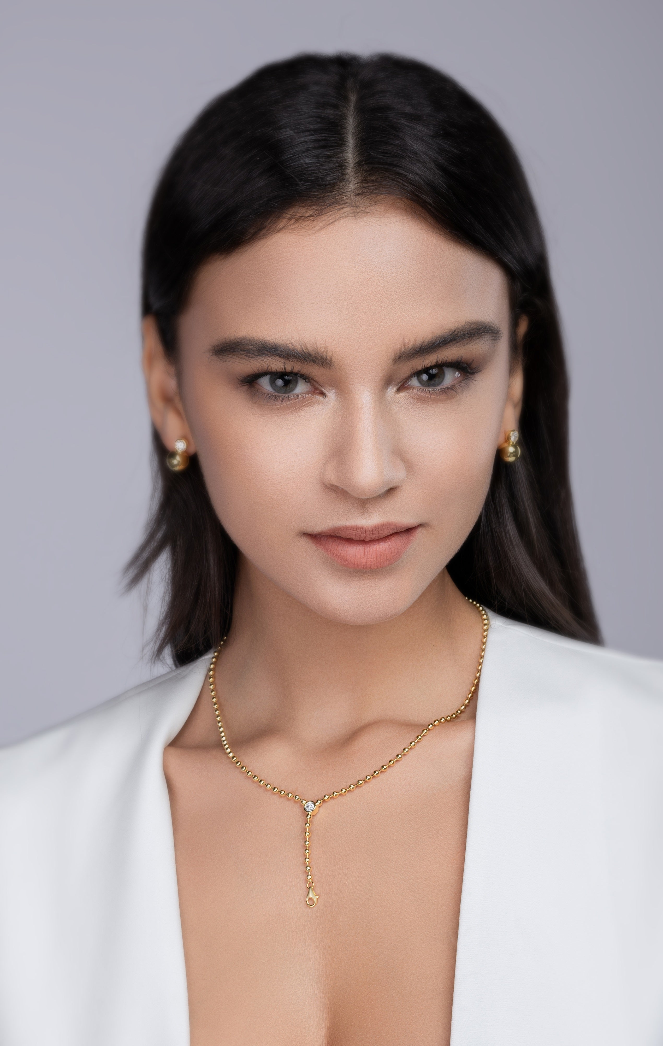 Trendy “Time Interlaced” Necklace Set – 0.5ct Moissanite, Sterling Silver, Gold-Plated