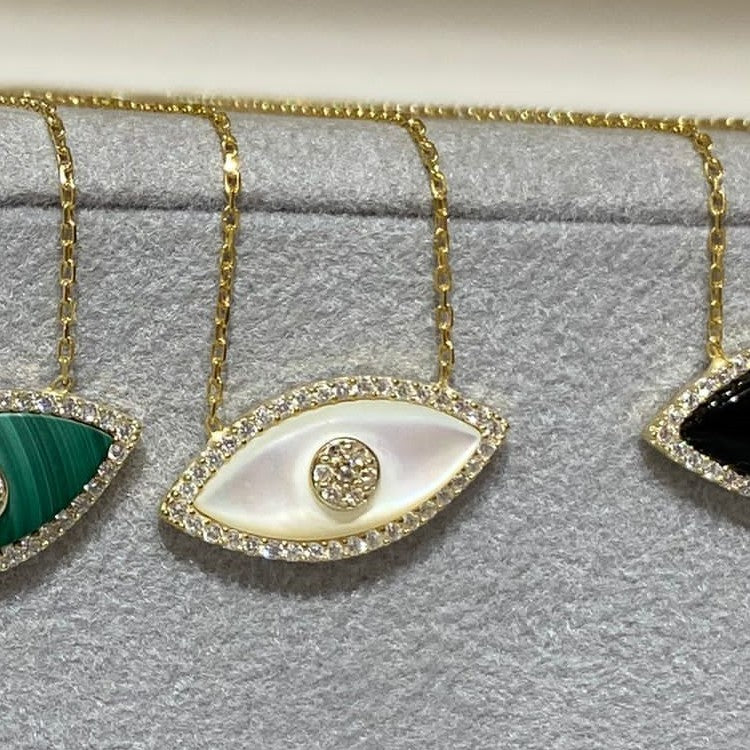 18K Electroplated Devil’s Eye Zircon Pendant Necklace