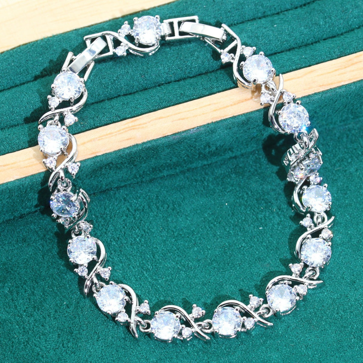 Wedding Zircon Chain Jewelry Set – 4 Pieces