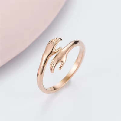 Unisex Hands Hug Ring – Adjustable Everyday Jewellery