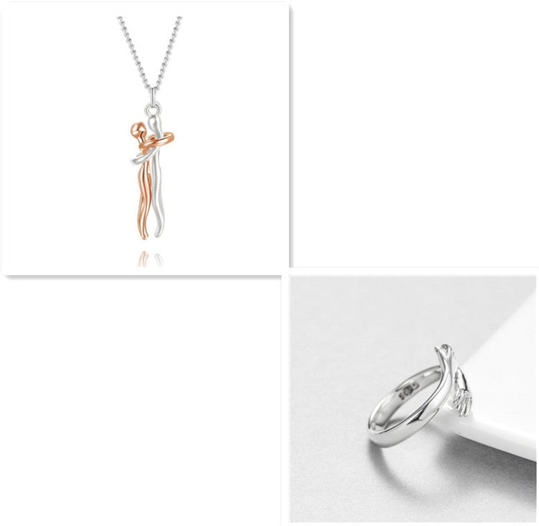 Love Hug Necklace – Unisex Clavicle Chain for Couples, Simple & Elegant