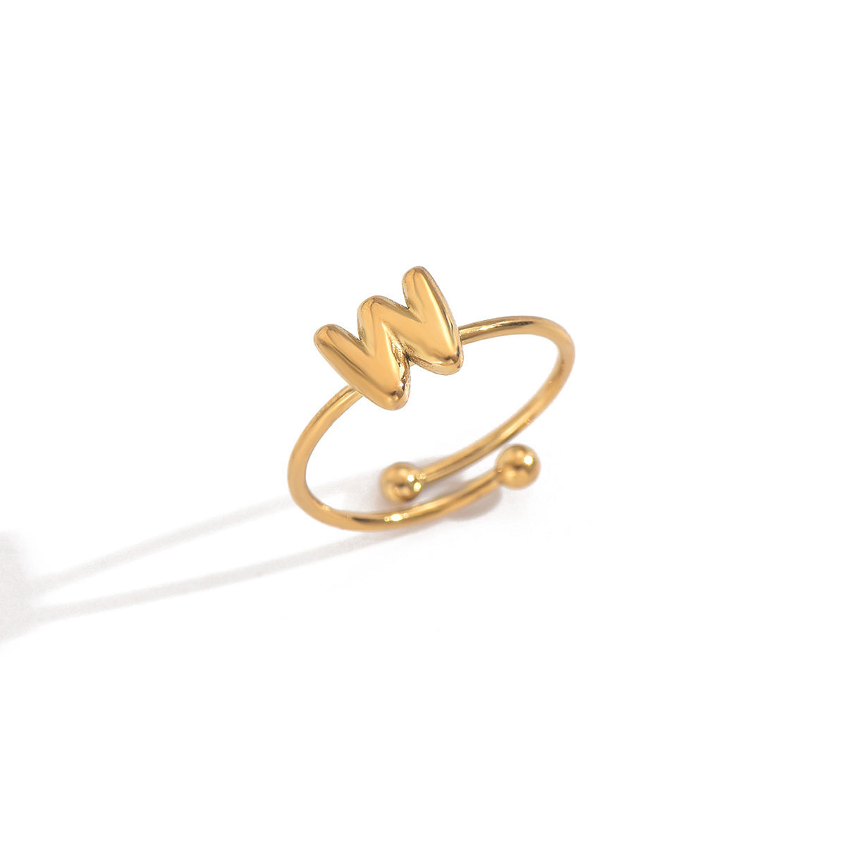 ✨ Laxly 18K Gold-Plated Stainless Steel Initial Ring for Women – Adjustable Minimalist A-Z Letters