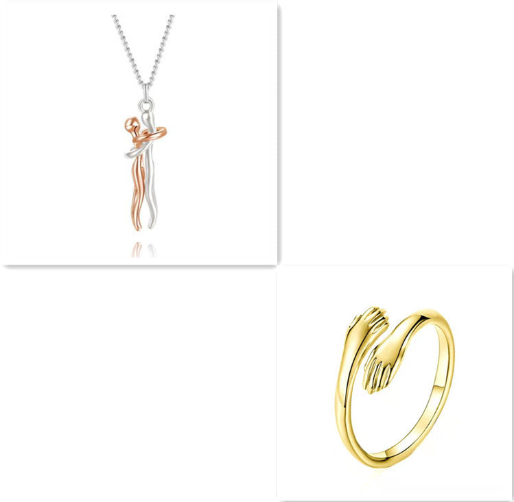 Love Hug Necklace – Unisex Clavicle Chain for Couples, Simple & Elegant