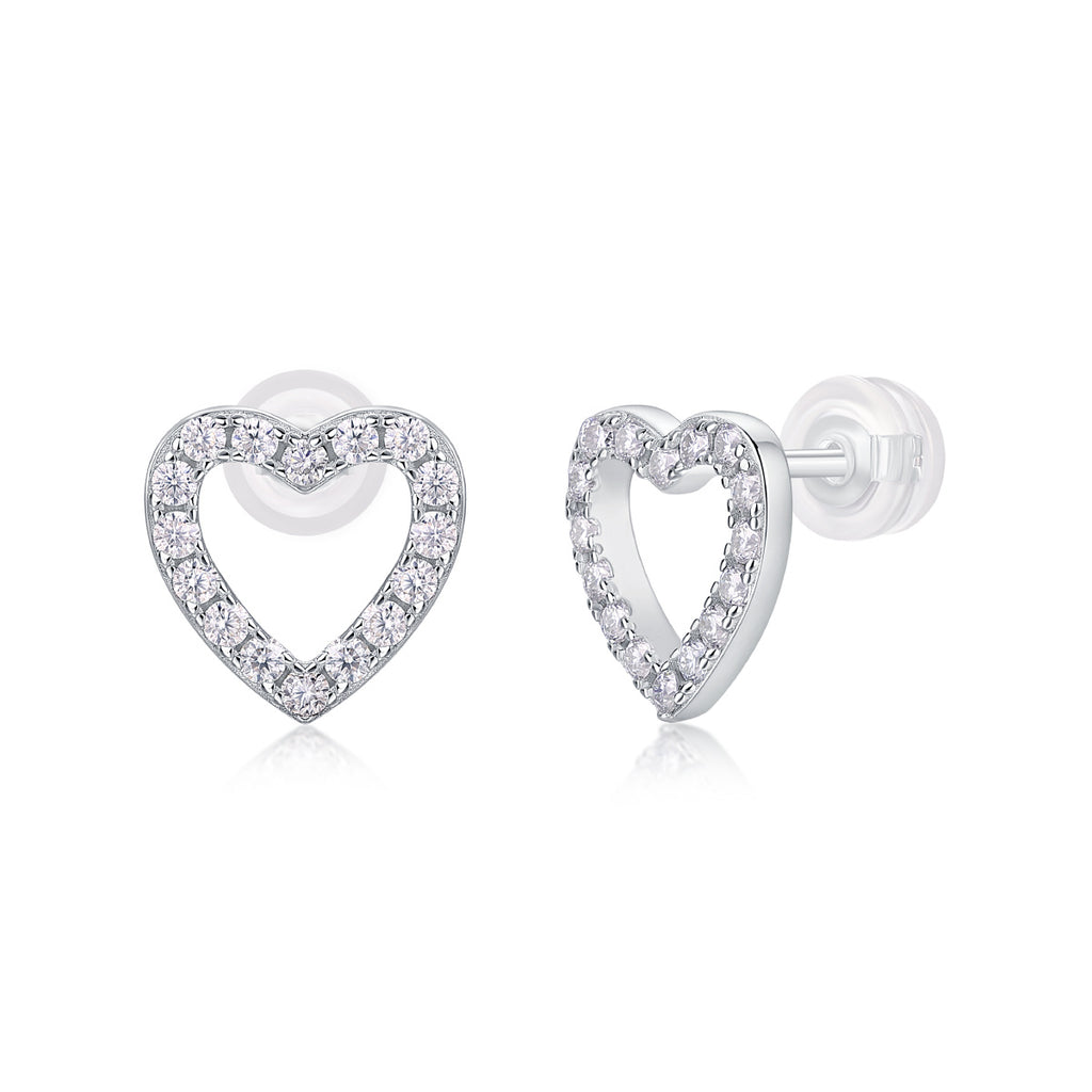 Chic Moissanite Stud Earrings – S925 Silver with Platinum Finish