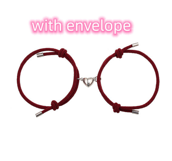 Adjustable Nylon Love Magnetic Bracelet
