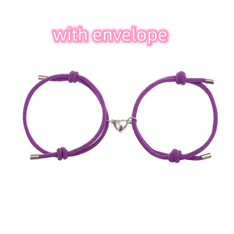 Adjustable Nylon Love Magnetic Bracelet