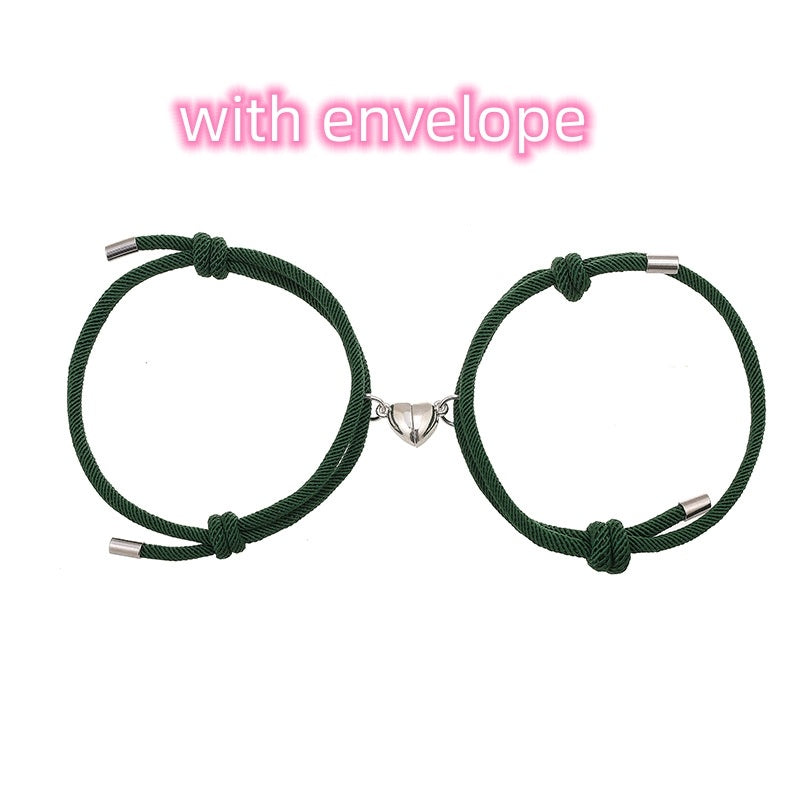 Adjustable Nylon Love Magnetic Bracelet