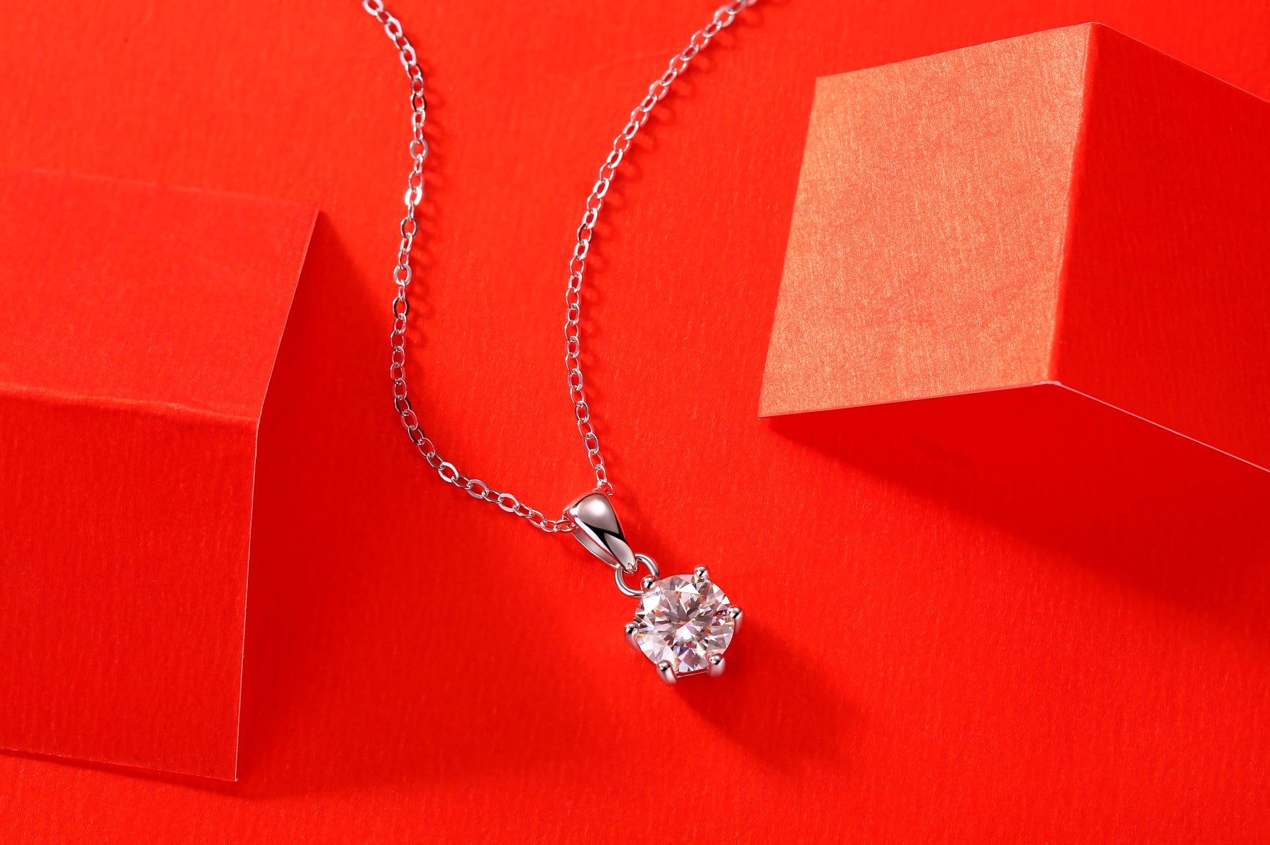 Breeze Dance Moissanite Necklace Set – S925 Silver & Platinum Plated