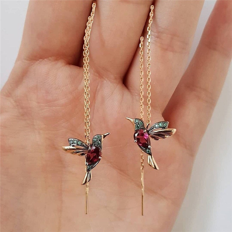 Opulent Feathered Drop Earrings